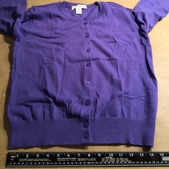 BAMBOO TRADER Spring Summer CARDIGAN, Pre-owned, 3/4 Sleeves, PURPLE, Size L - Picture 5 of 8